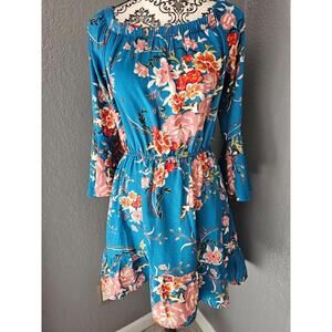 BNWT New Women's Xhilaration Floral Bell Sleeves Size Small Multicolor Halter